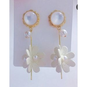 Faux Pearl Flower Ear Clips Earrings